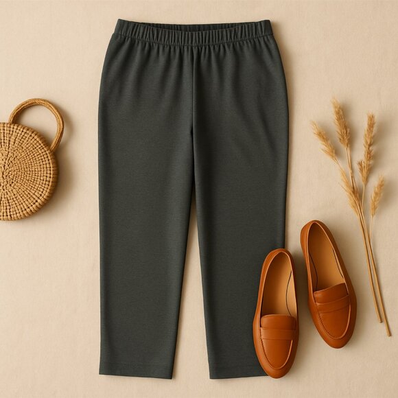 Modern Soul Pants Ponte Knit Pull On Stretch Relaxed Fit Minimalist Women’s XLP - Picture 2 of 10